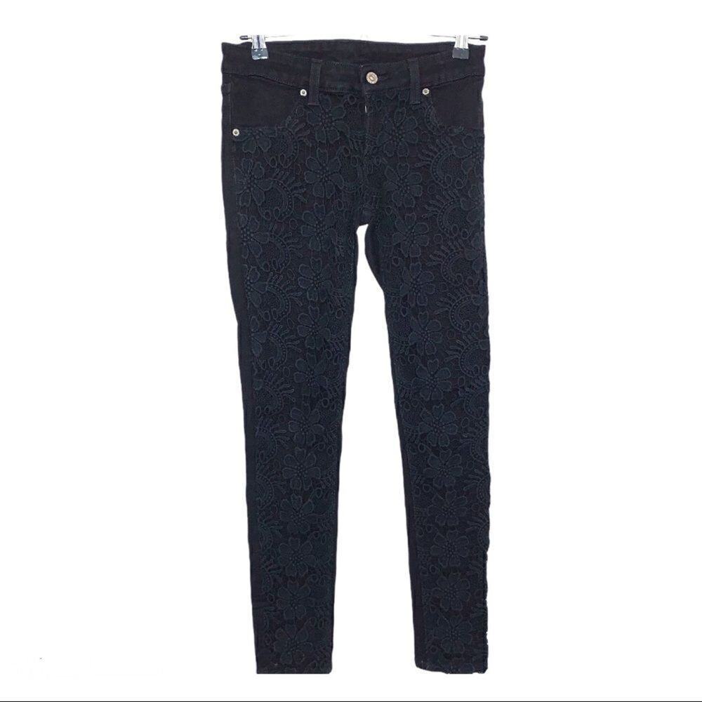 Carmar Black Floral Skinny Jeans